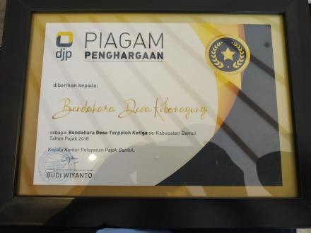 ALHAMDULILLAH, MERAIH PENGHARGAAN SEBAGAI BENDAHARA TERPATUH KE 3 E KABUPATEN BANTUL